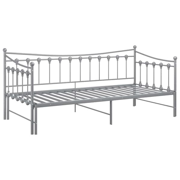vidaXL Utdragbar sängram bäddsoffa grå metall 90x200 cm grå