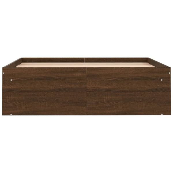 vidaXL Sängram brun ek 120x200 cm Brun