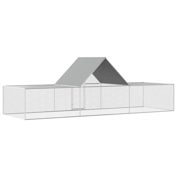 vidaXL Hönsbur 6x2x2 m galvaniserat stål Silver