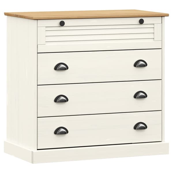 vidaXL Byrå VIGO vit 80x40x76 cm massiv furu Vit