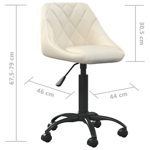 vidaXL Kontorsstol gräddvit sammet Creme