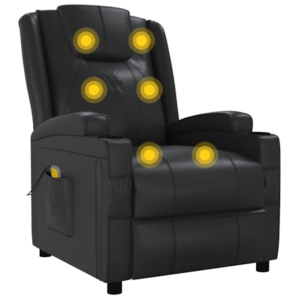 vidaXL Massagefåtölj svart konstläder Svart
