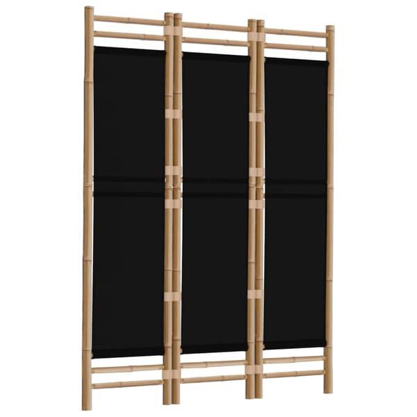 vidaXL Rumsavdelare 3 paneler hopfällbar 120 cm bambu och kanvas art