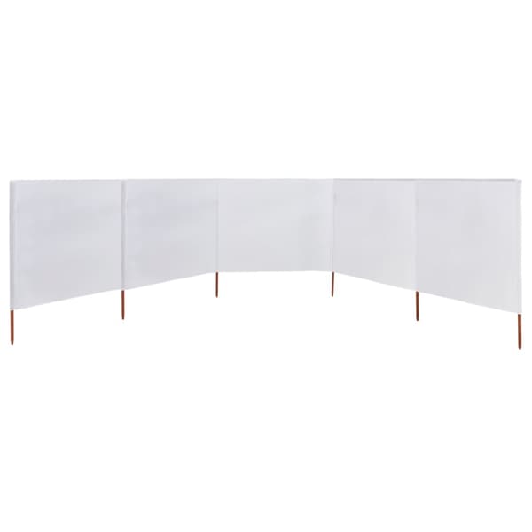 vidaXL Vindskydd 5 paneler tyg 600x80 cm sandvit Vit