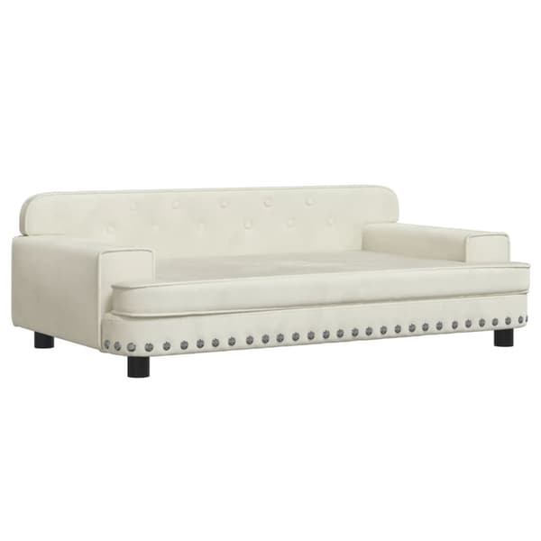 vidaXL Barnsoffa gräddvit 90x53x30 cm sammet Kräm