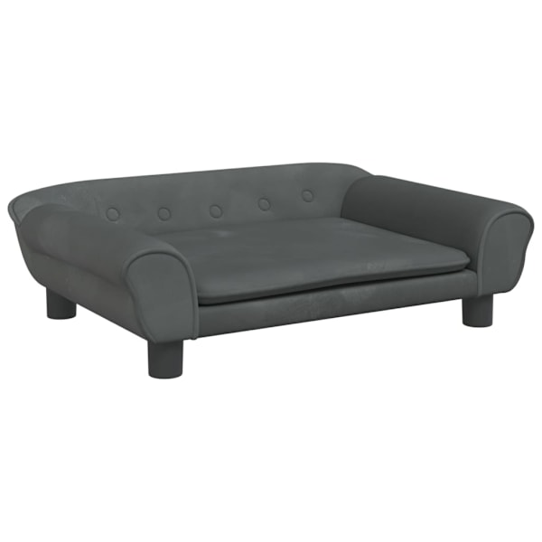 vidaXL Barnsoffa mörkgrå 70x45x26 cm sammet Grå
