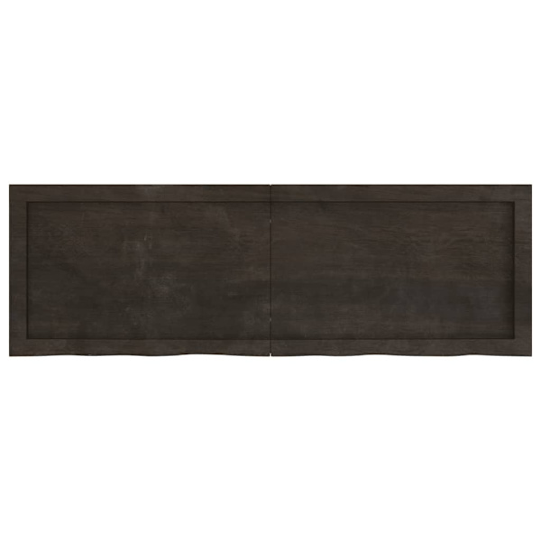 vidaXL Bordsskiva mörkbrun 120x40x(2-4) cm behandlad massiv ek Brun
