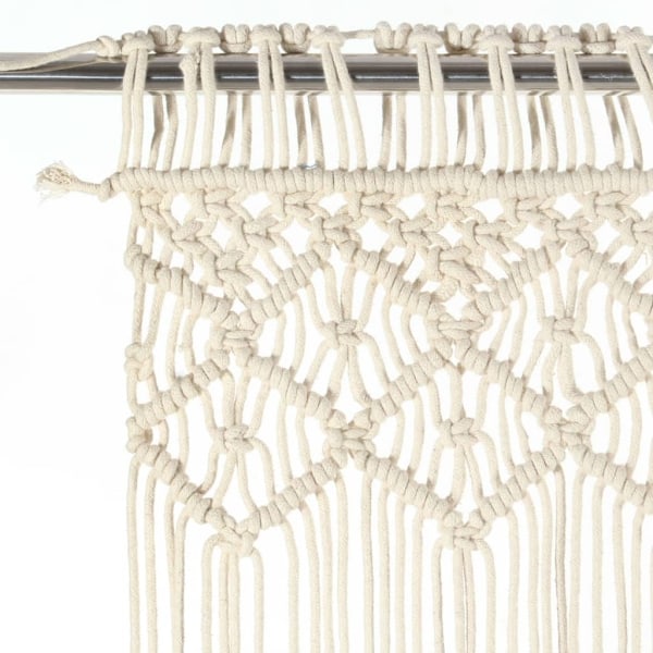 vidaXL Gardin makramé 140x240 cm bomull Creme