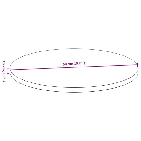 vidaXL Bordsskiva Ø50x1,5 cm bambu Brun