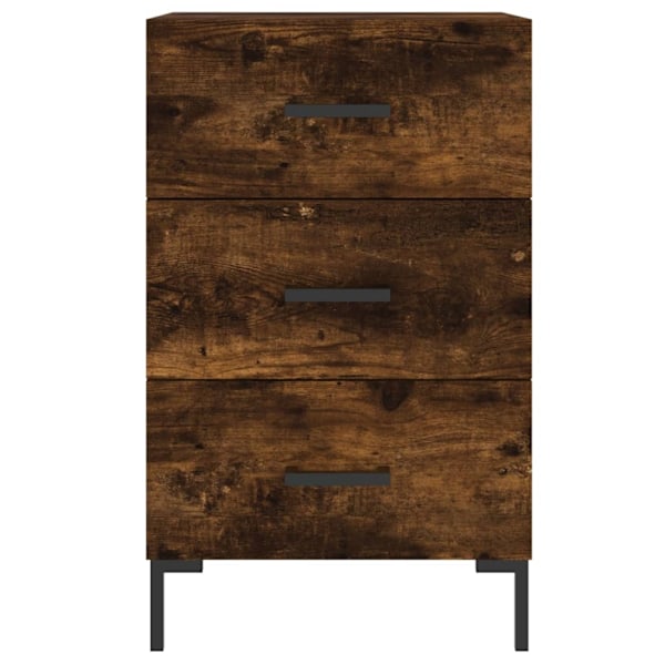 vidaXL Sängbord rökfärgad ek 40x40x66 cm konstruerat trä Brun
