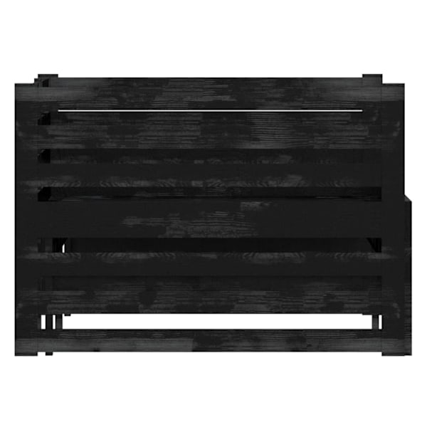 vidaXL Dagbädd svart massiv furu 2x(90x200) cm Svart