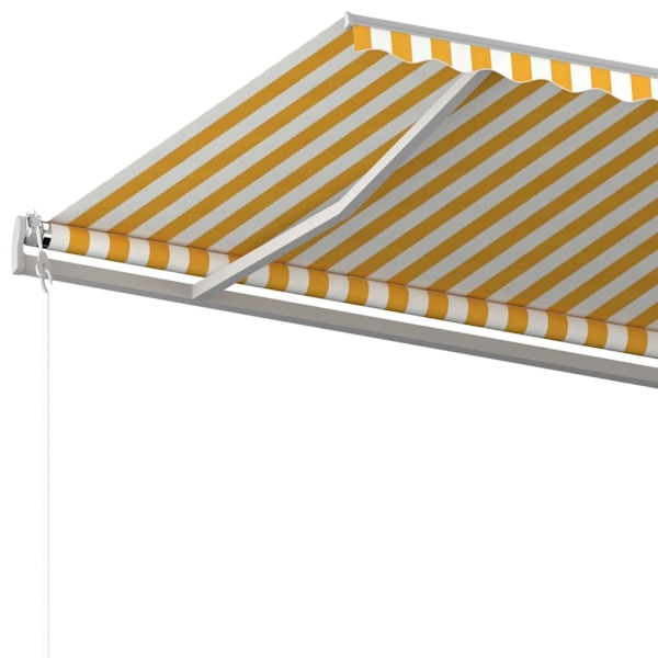 vidaXL Markis med stolpar manuellt infällbar 6x3,5 m gul och vit Gul