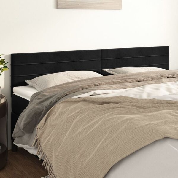 vidaXL Huvudgavlar 2 st svart 80x5x78/88 cm sammet Svart
