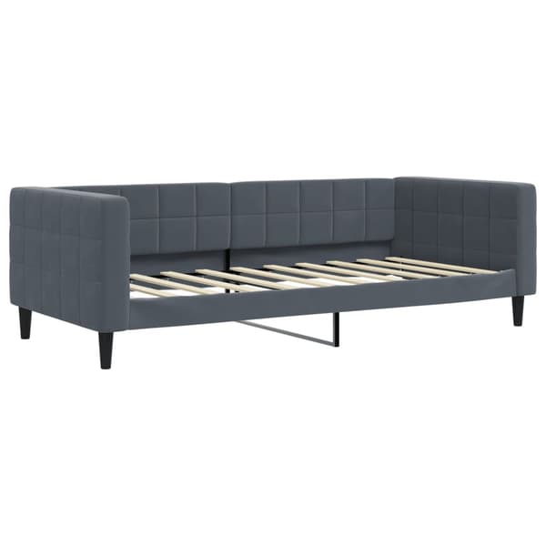 vidaXL Dagbädd utdragbar mörkgrå 90x190 cm sammet Grå