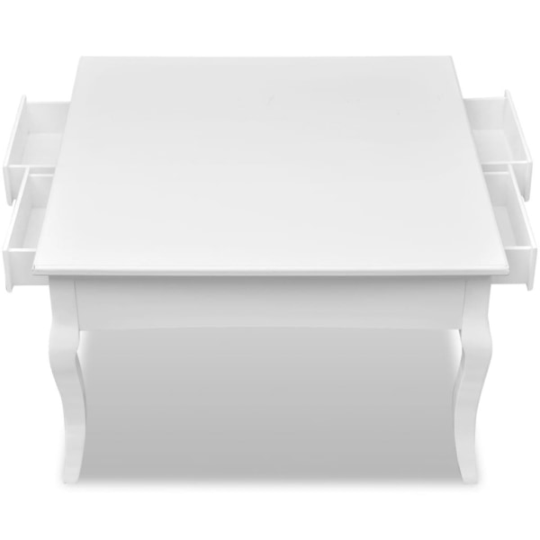 vidaXL Soffbord med 4 lådor vit Vit