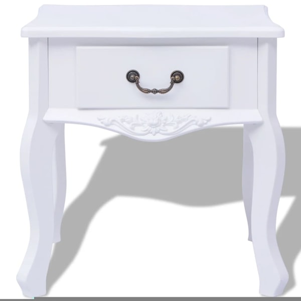 vidaXL Sängbord 2 st MDF vit Vit
