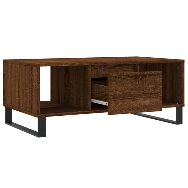 vidaXL Soffbord brun ek 90x50x36,5 cm konstruerat trä Brun