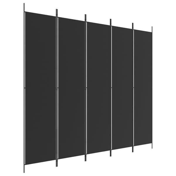 vidaXL Rumsavdelare 5 paneler svart 250x220 cm tyg art