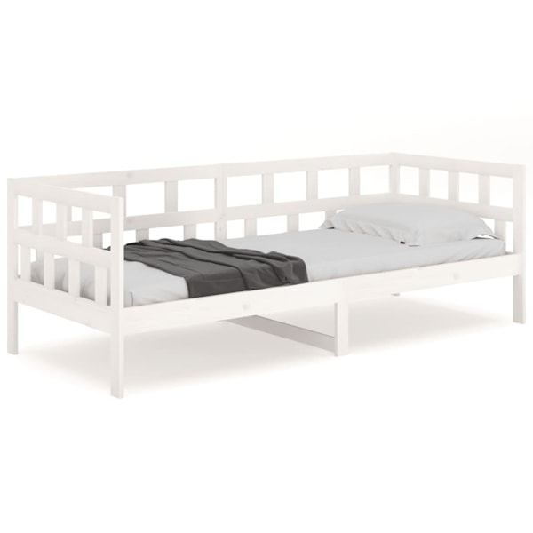 vidaXL Dagbädd vit massiv furu 90x190 cm Vit