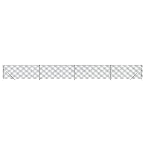 vidaXL Gunnebostängsel med stolpsko silver 1x10 m Silver
