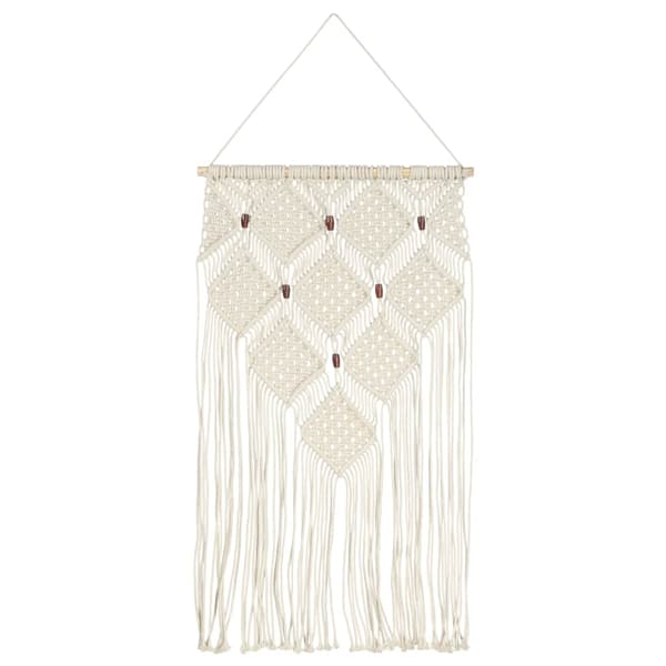 vidaXL Väggbonad makramé 40x80 cm bomull Creme