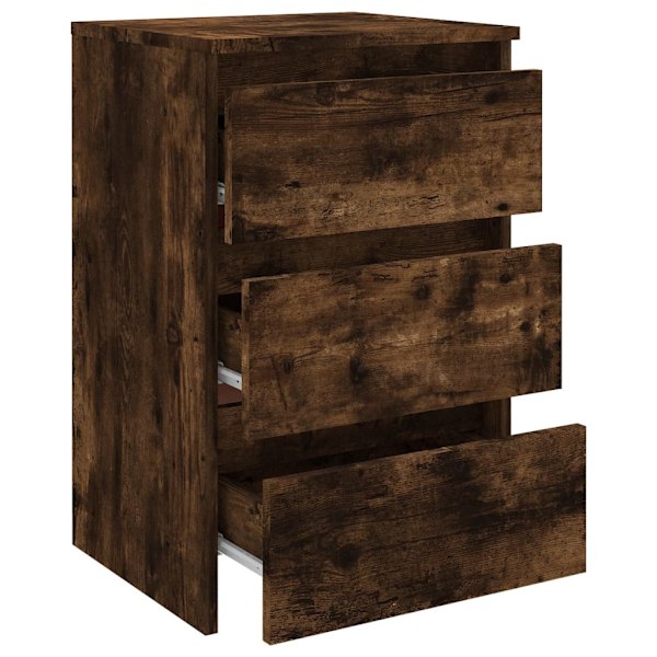vidaXL Sängbord 2 st rökfärgad ek 40x35x62,5 cm konstruerat trä Brun