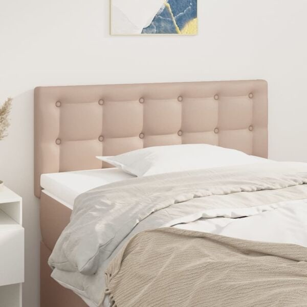 vidaXL Sänggavel cappuccino 90x5x78/88 cm konstläder Brun