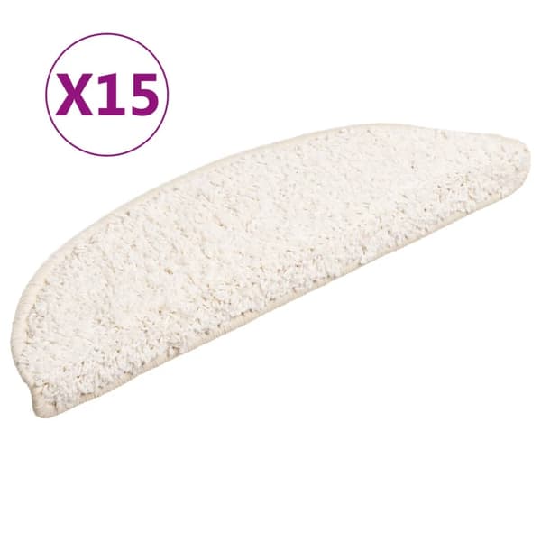 vidaXL 15 st Trappstegsmattor vit 56x20 cm Vit