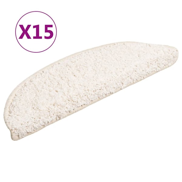 vidaXL Trappstegsmattor 15 st vit 56x17x3 cm Vit