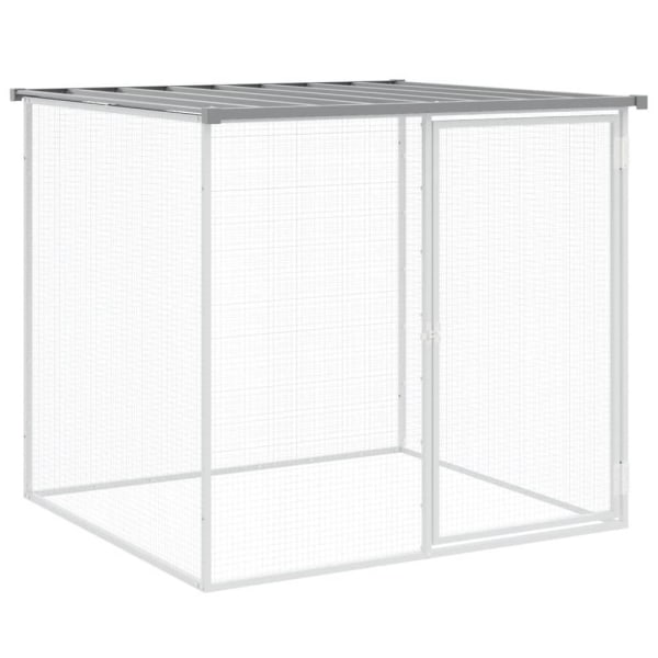 vidaXL Hönsbur med tak ljusgrå 803x98x90 cm galvaniserat stål Grå
