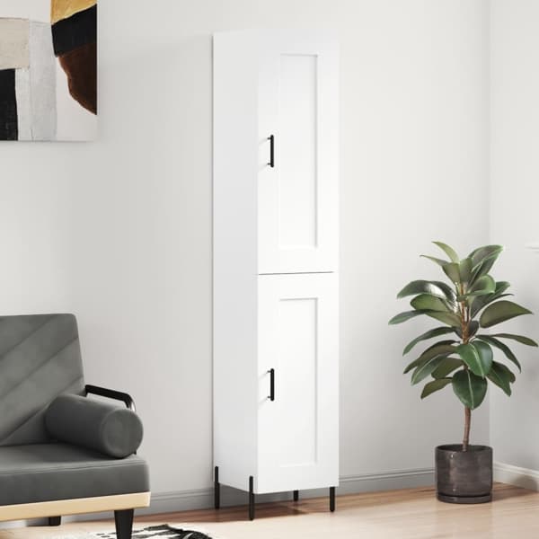 vidaXL Högskåp vit 34,5x34x180 cm konstruerat trä Vit