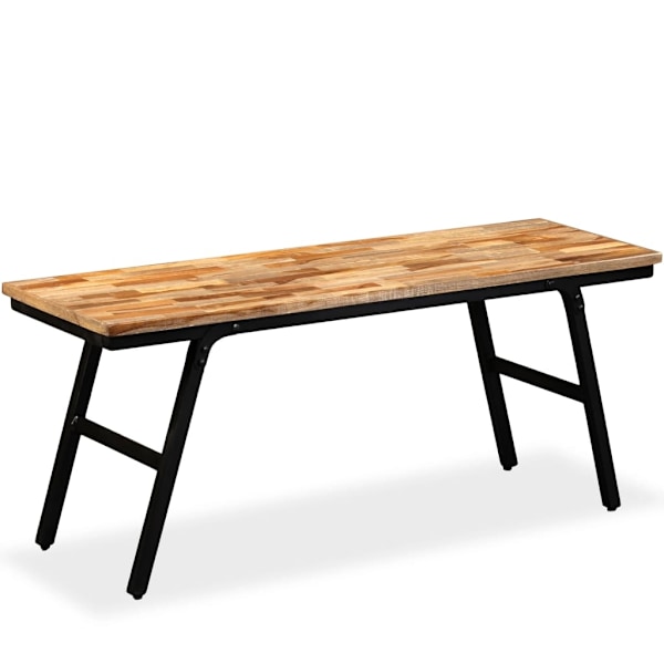 vidaXL Bänk återvunnet teakträ och stål 110x35x45 cm Brun