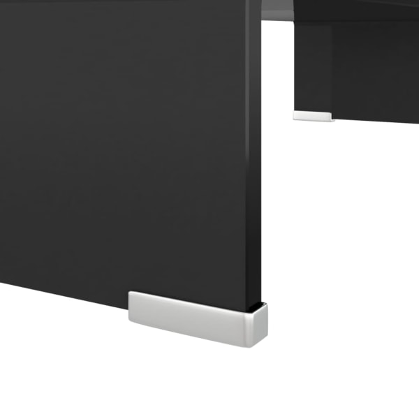 vidaXL TV-bord glas svart 60x25x11 cm Svart