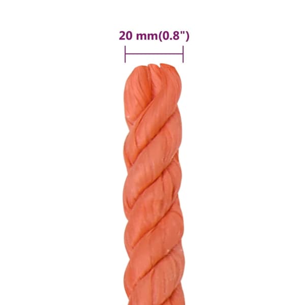 vidaXL Rep orange 20 mm 100 m polypropylen Orange