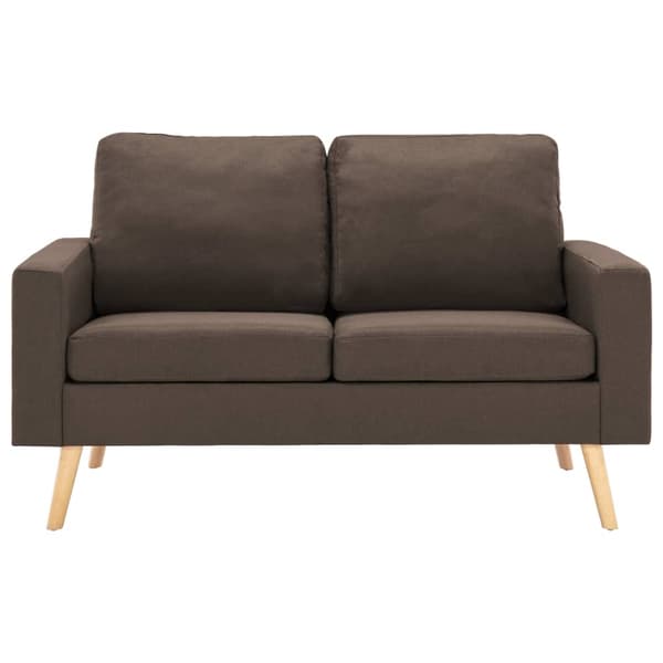 vidaXL Soffgrupp 2 delar tyg brun Brun
