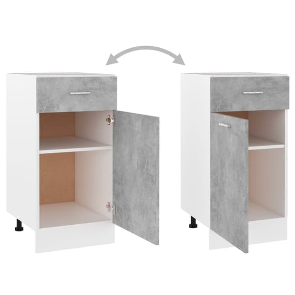 vidaXL Underskåp med låda betonggrå 40x46x81,5 cm konstruerat trä grå