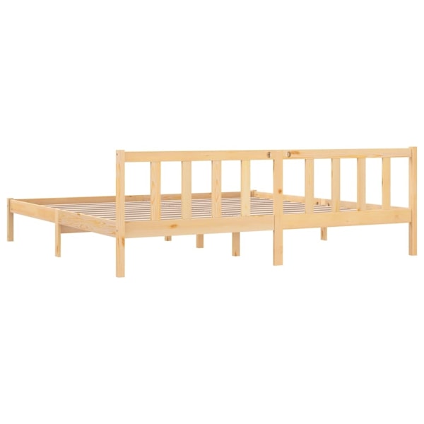 vidaXL Sängram massiv furu 200x200 cm Brun
