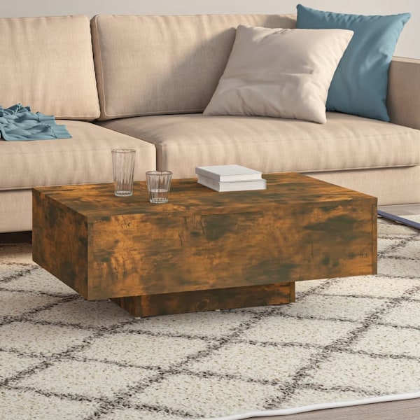 vidaXL Soffbord rökfärgad ek 85x55x31 cm konstruerat trä Brun