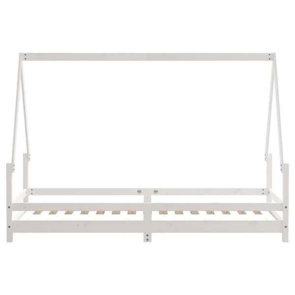 vidaXL Sängram för barnsäng vit 90x200 cm massiv furu Vit