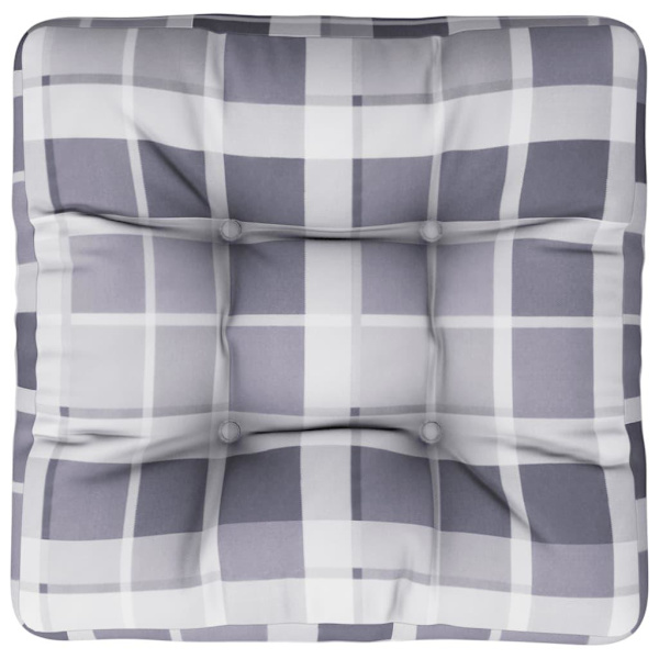 vidaXL Palldyna grårutig 58x58x10 cm tyg multifärg