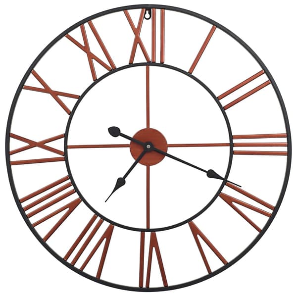 vidaXL Väggklocka metall 58 cm röd Röd