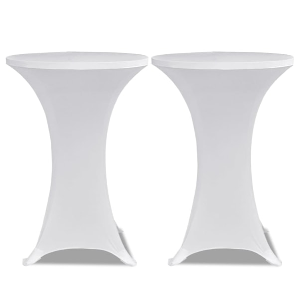 vidaXL Överdrag till ståbord Ø60 cm vit stretch 4 st Vit