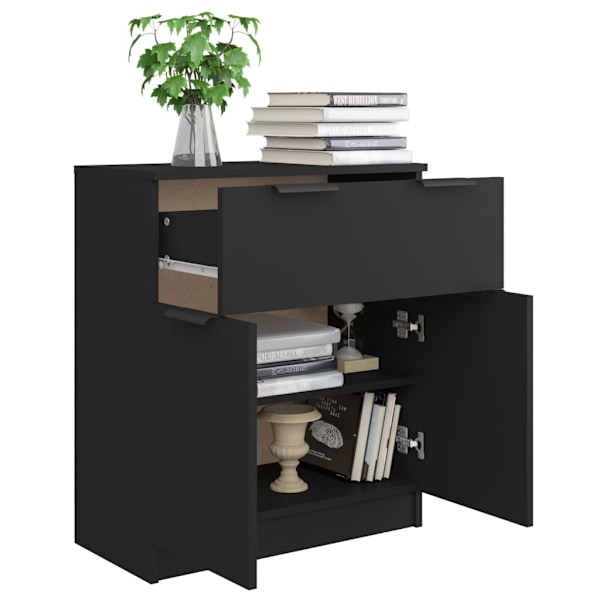 vidaXL Skänk svart 60x30x70 cm konstruerat trä Svart