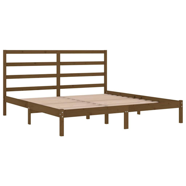vidaXL Sängram honungsbrun massiv furu 200x200 cm Brun