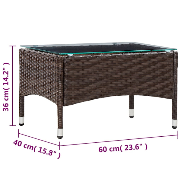 vidaXL Soffbord brun 60x40x36 cm konstrotting Brun