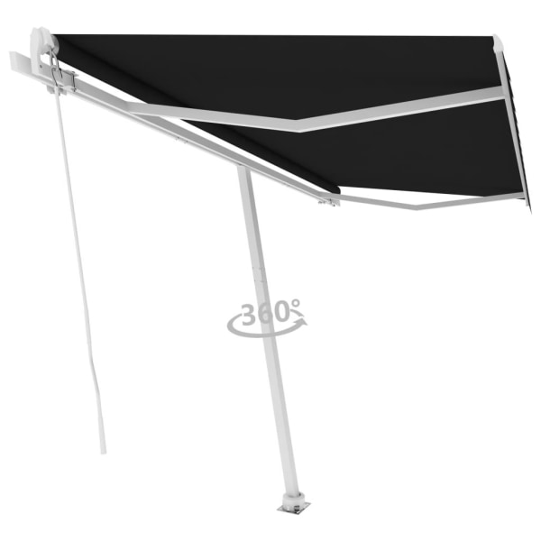 vidaXL Fristående markis manuellt infällbar 400x300 cm antracit Antracit