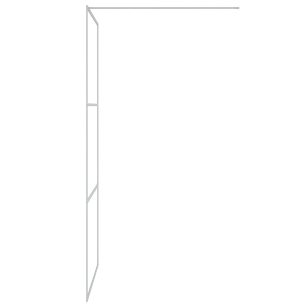 vidaXL Duschvägg silver 100x195 cm halvfrostat ESG-glas Silver