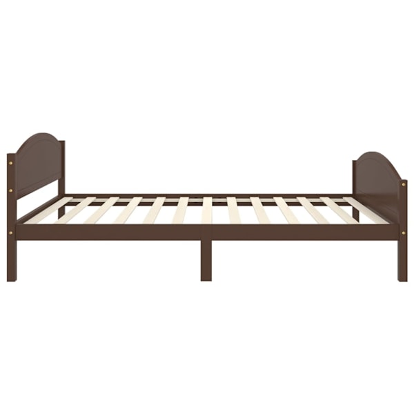 vidaXL Sängram mörkbrun massiv furu 120x200 cm Brun