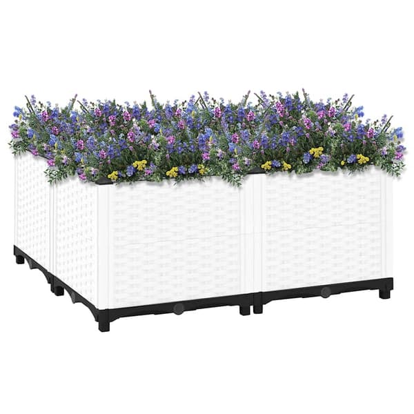 vidaXL Upphöjd odlingslåda 80x80x38 cm polypropen Grå