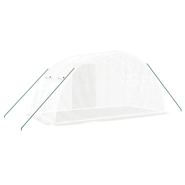 vidaXL Växthus med stålram vit 8 m² 4x2x2 m Vit